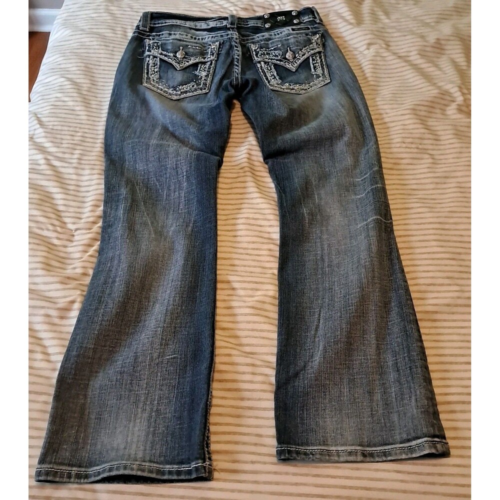 Miss Me Easy Boot Rhinestone Jeans 30x31 Cowgirl Rodeo - Picture 9 of 13